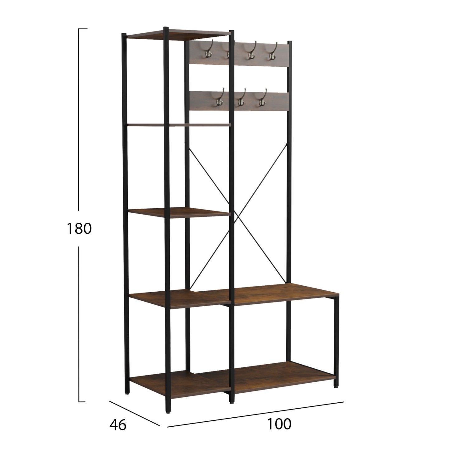 Entryway Furniture/open Access Wardrobe Aranja Hm18083 Metal-melamine 100x46x180hcm.