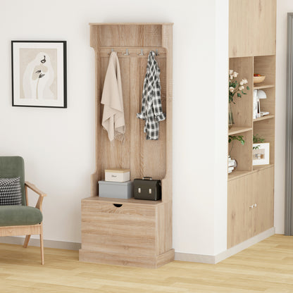Entryway Furniture Kaylor Hm2474.01 With Hooks&storage Space-mdf In Sonama 65x34x180hcm.