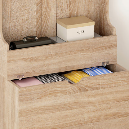 Entryway Furniture Kaylor Hm2474.01 With Hooks&storage Space-mdf In Sonama 65x34x180hcm.