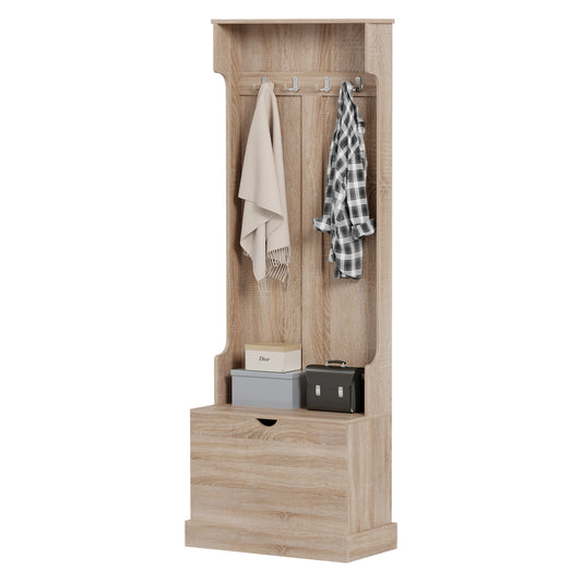 Entryway Furniture Kaylor Hm2474.01 With Hooks&storage Space-mdf In Sonama 65x34x180hcm.