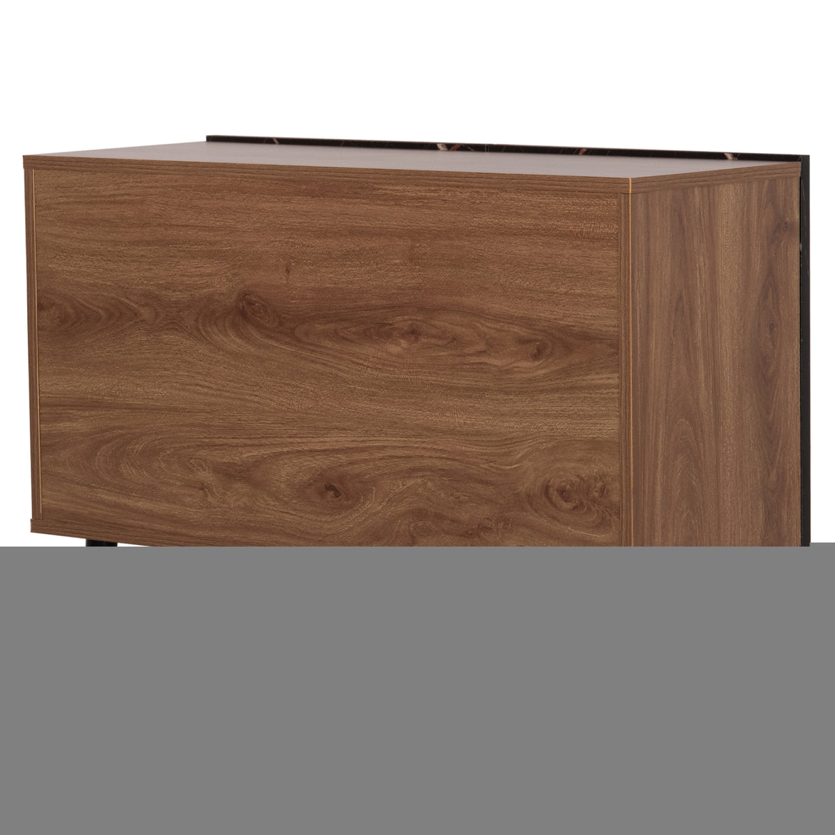Entryway Furniture Set Delphine Hm8876.13 Melamine In Black Marble-walnut 80x31.5x52hcm.