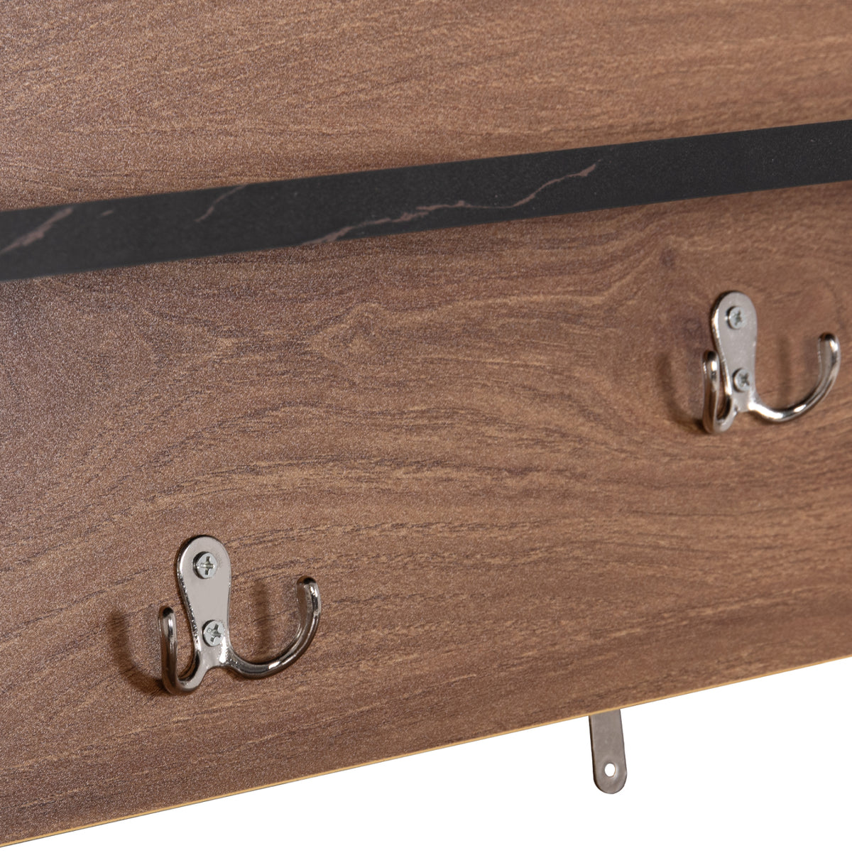 Entryway Furniture Set Delphine Hm8876.13 Melamine In Black Marble-walnut 80x31.5x52hcm.