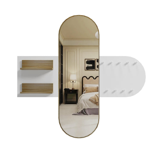 Entrance Furniture With Mirror Cheryl ΗΜ9049.12 Melamine White-sonama 125x40x120hcm.