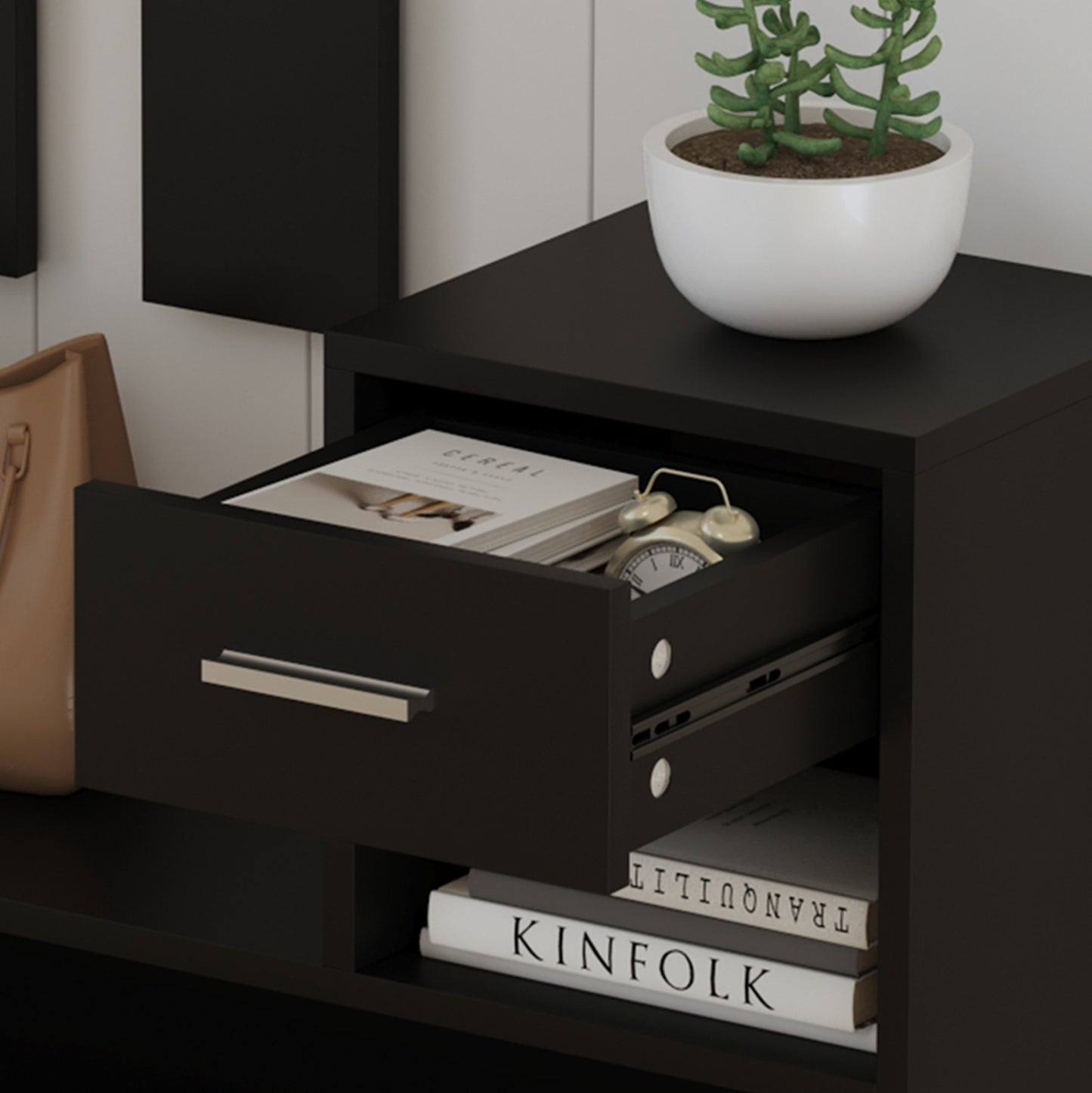 Entryway Set With Mirror Gorn Hm2473.02 Melamine In Wenge 90x24x190hcm.