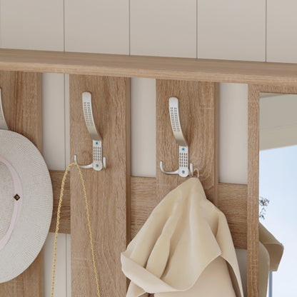 Entryway Set With Mirror Gorn Hm2473.04 Melamine In Sonama-white 90x24x190hcm.