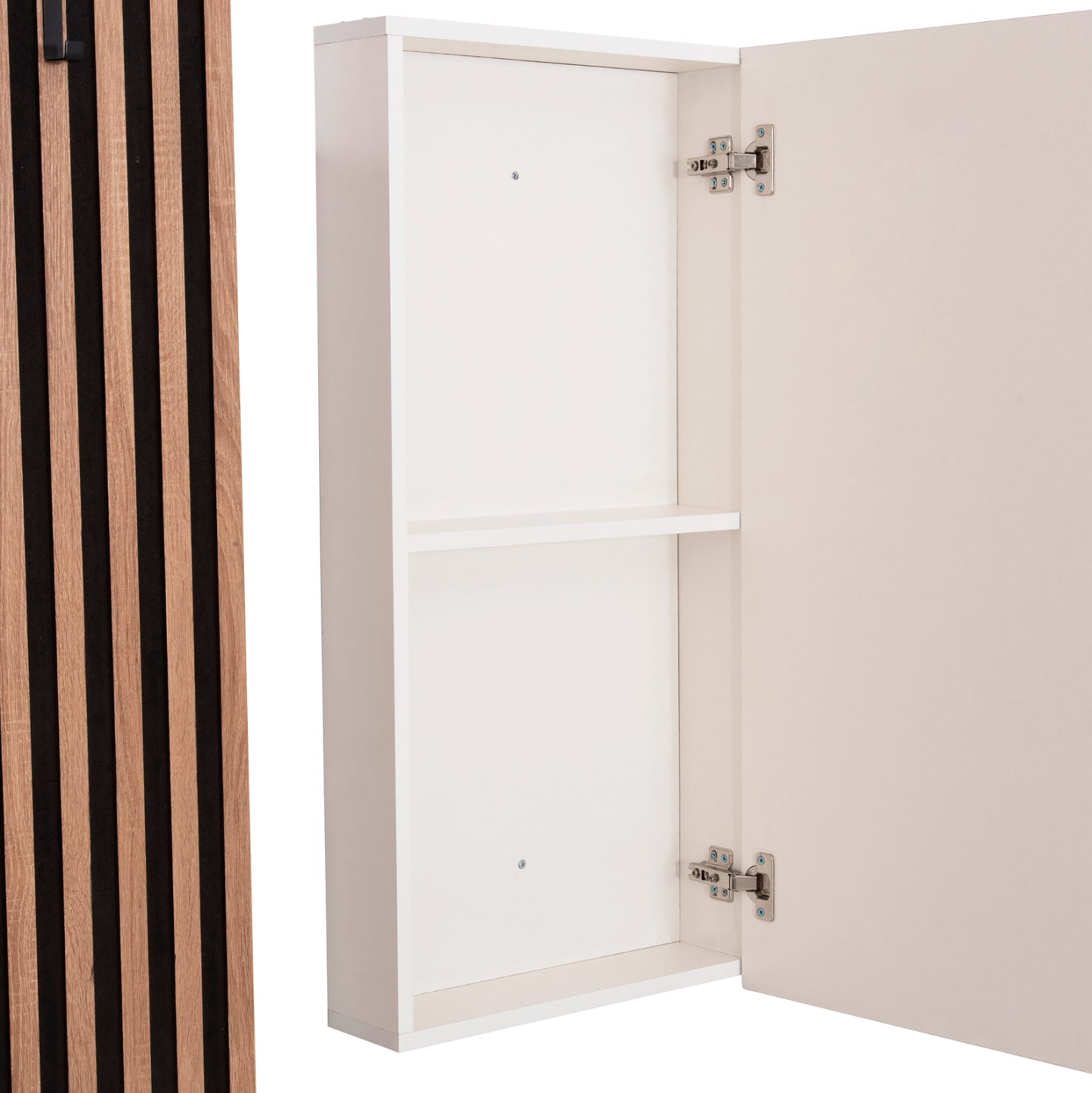 Entryway Furniture Set With Mirror Myles Hm18080.01 Melamine In Sonama-white 100x37x200hcm.