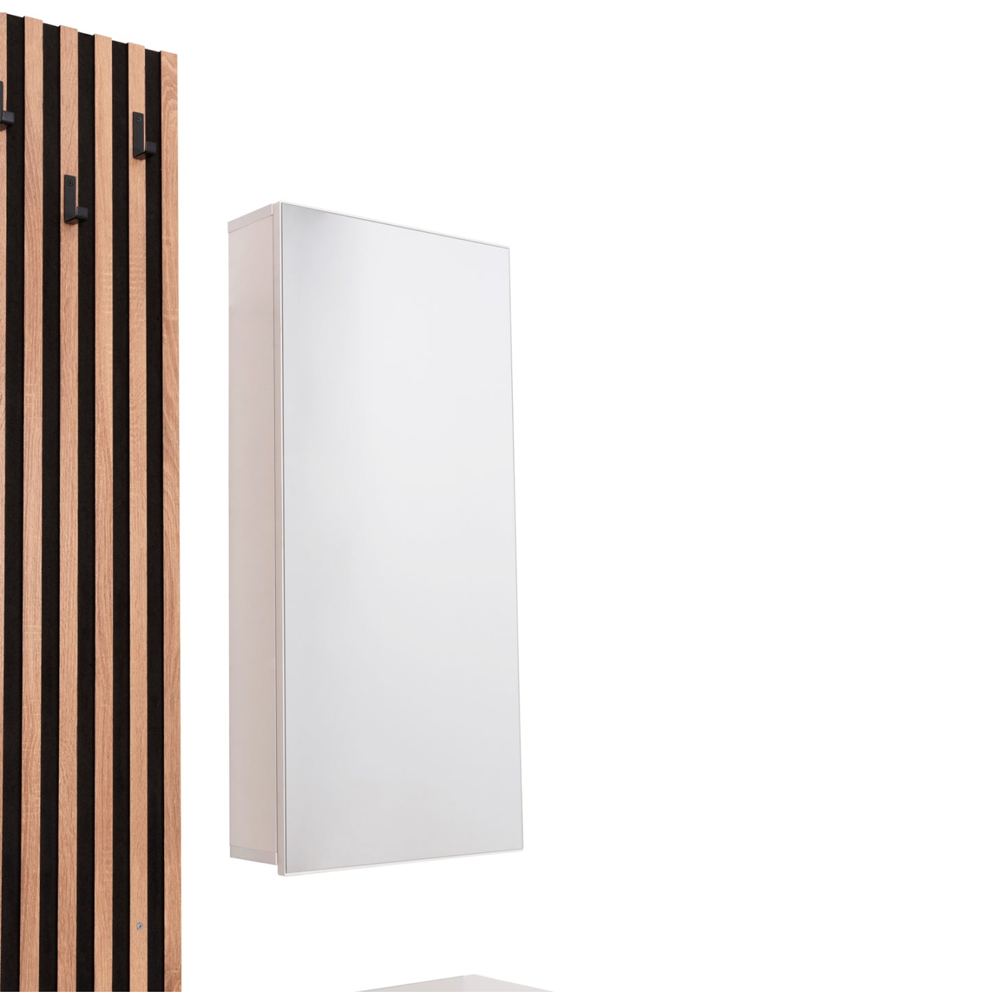 Entryway Furniture Set With Mirror Myles Hm18080.01 Melamine In Sonama-white 100x37x200hcm.