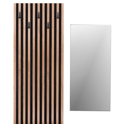 Entryway Furniture Set With Mirror Myles Hm18080.02 Melamine In Sonama-grey 100x37x200hcm.