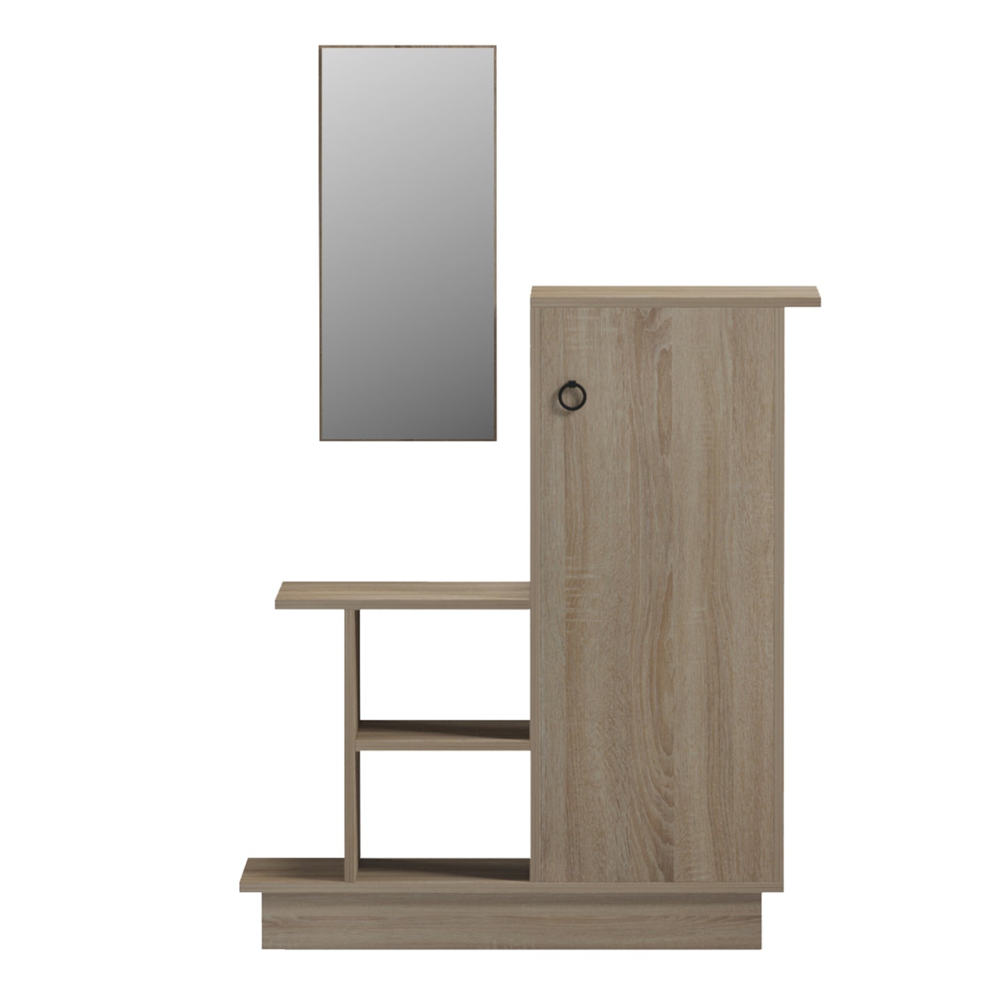 Entrance Furniture With Wall Mirror Song Hm18379.01 Melamine In Sonama 80x30x90hcm