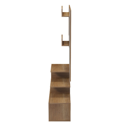 Entrance Furniture With Wall Mirror Mezzo Hm18380.01 Melamine In Natural 100x30x61hcm