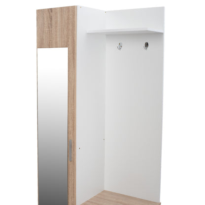 Entryway Furniture With Mirror Janice Hm2264 Sonama White 70,3x37,1x181,8 Cm.