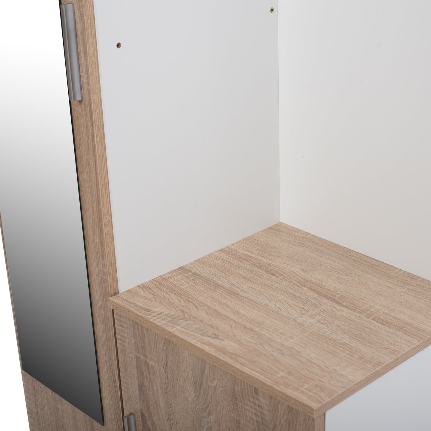 Entryway Furniture With Mirror Janice Hm2264 Sonama White 70,3x37,1x181,8 Cm.