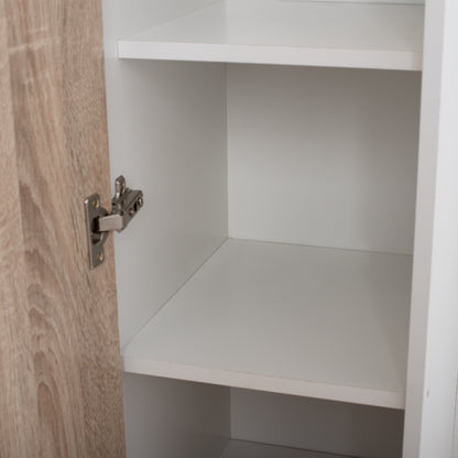 Entryway Furniture With Mirror Janice Hm2264 Sonama White 70,3x37,1x181,8 Cm.