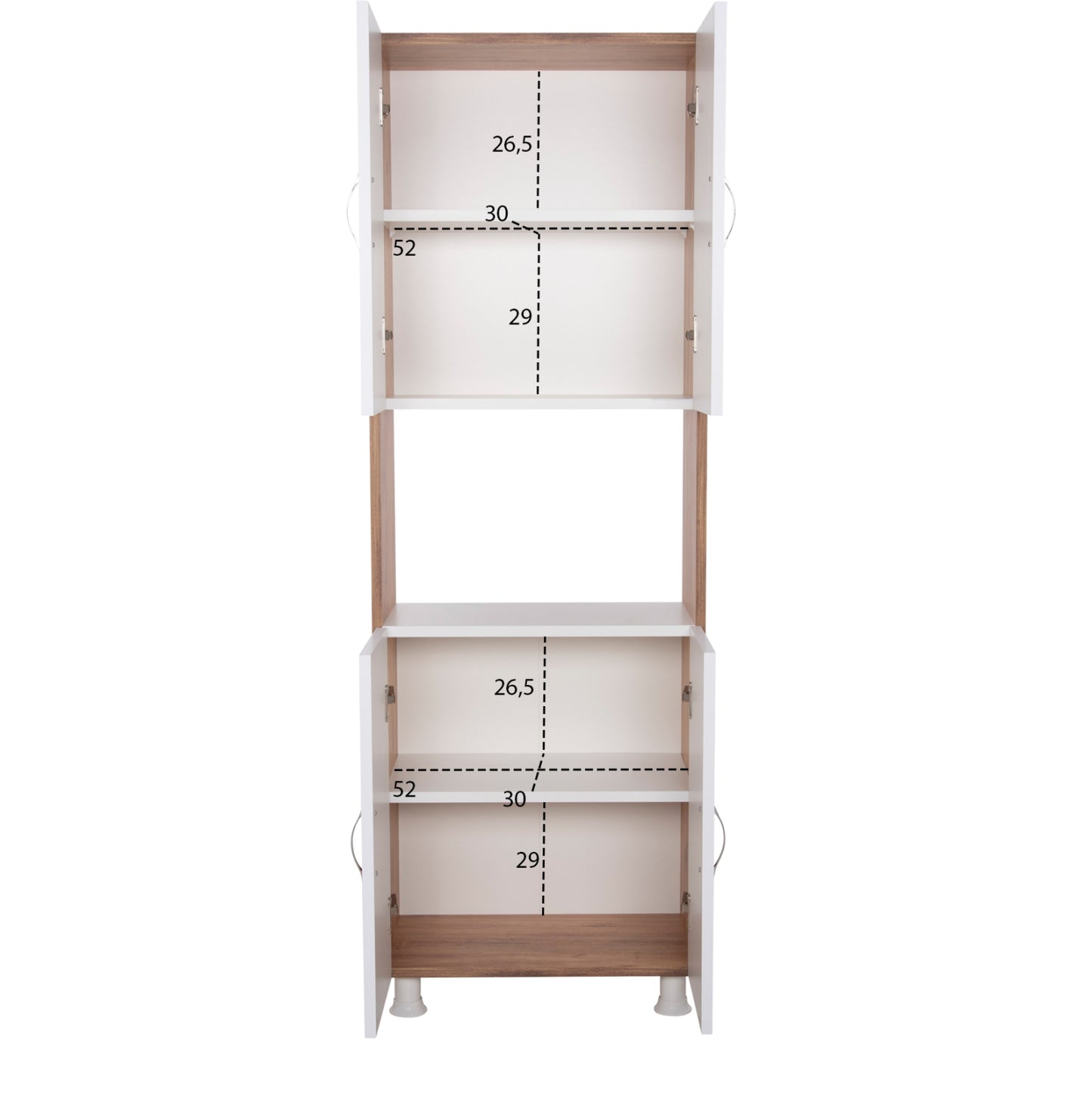 Kitchen Furniture/cabinet Rad Hm18196.04 Melamine In Natural Color-white 55,5x32x165hcm.