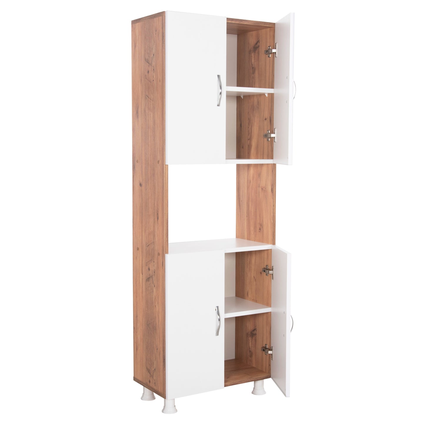 Kitchen Furniture/cabinet Rad Hm18196.04 Melamine In Natural Color-white 55,5x32x165hcm.