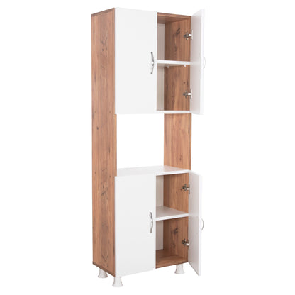 Kitchen Furniture/cabinet Rad Hm18196.04 Melamine In Natural Color-white 55,5x32x165hcm.