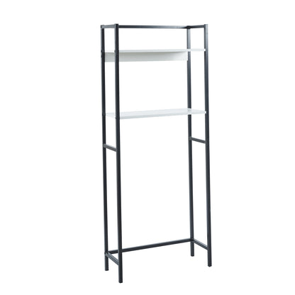 Bathroom Rack Hygi Hm18072.02 Metal Frame In Black-mdf Shelves In White 64x25x156hcm.