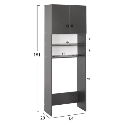 Washing Machine Furniture Terry Hm9122.13 With Cabinet And Shelves Melamine Grey 64Χ29Χ181hcm.