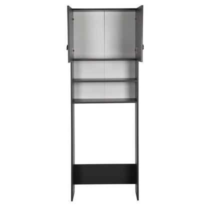 Washing Machine Furniture Terry Hm9122.13 With Cabinet And Shelves Melamine Grey 64Χ29Χ181hcm.