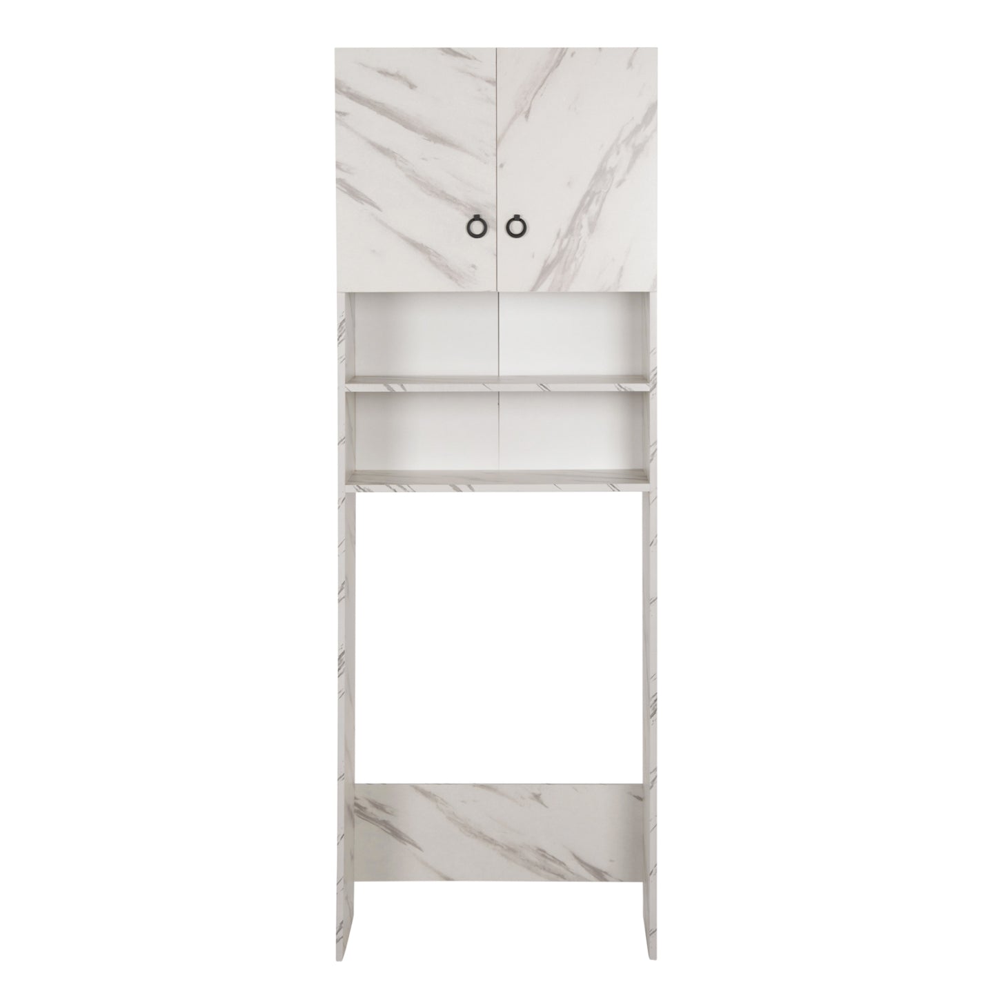 Washing Machine Furniture Terry Hm9122.12 With Cabinet & Shelves Melamine White Marble 64Χ29Χ181hcm.