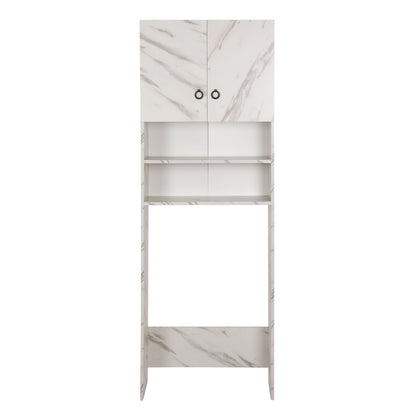 Washing Machine Furniture Terry Hm9122.12 With Cabinet & Shelves Melamine White Marble 64Χ29Χ181hcm.
