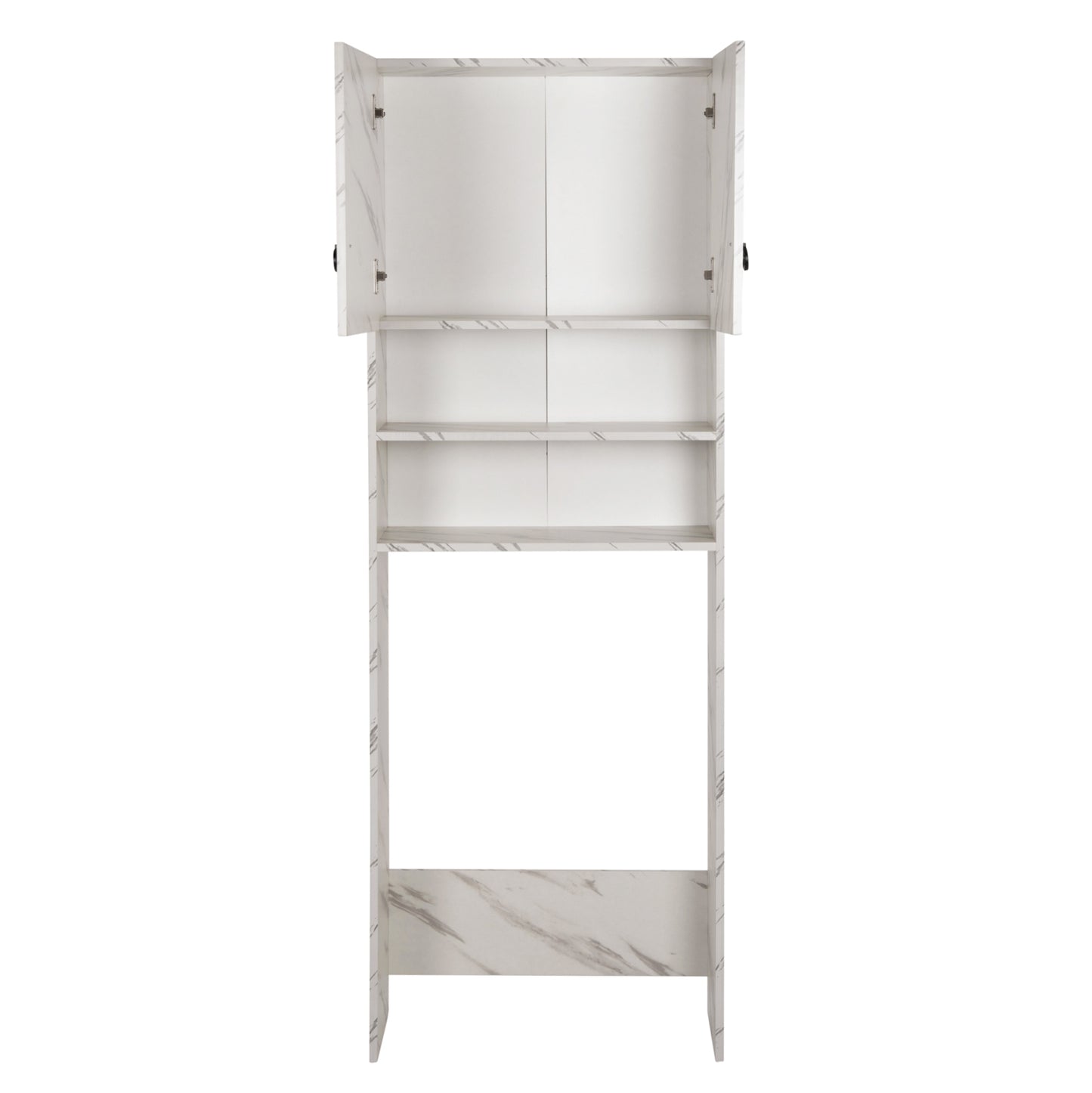 Washing Machine Furniture Terry Hm9122.12 With Cabinet & Shelves Melamine White Marble 64Χ29Χ181hcm.