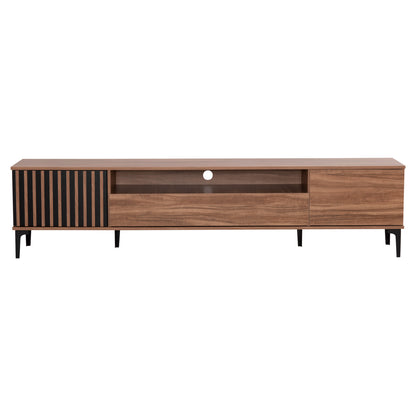 Tv Furniture Series Harry Hm18008.01 Melamine In Natural Wood Color And Black 200x40x47,5hcm.