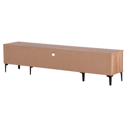 Tv Furniture Series Harry Hm18008.01 Melamine In Natural Wood Color And Black 200x40x47,5hcm.