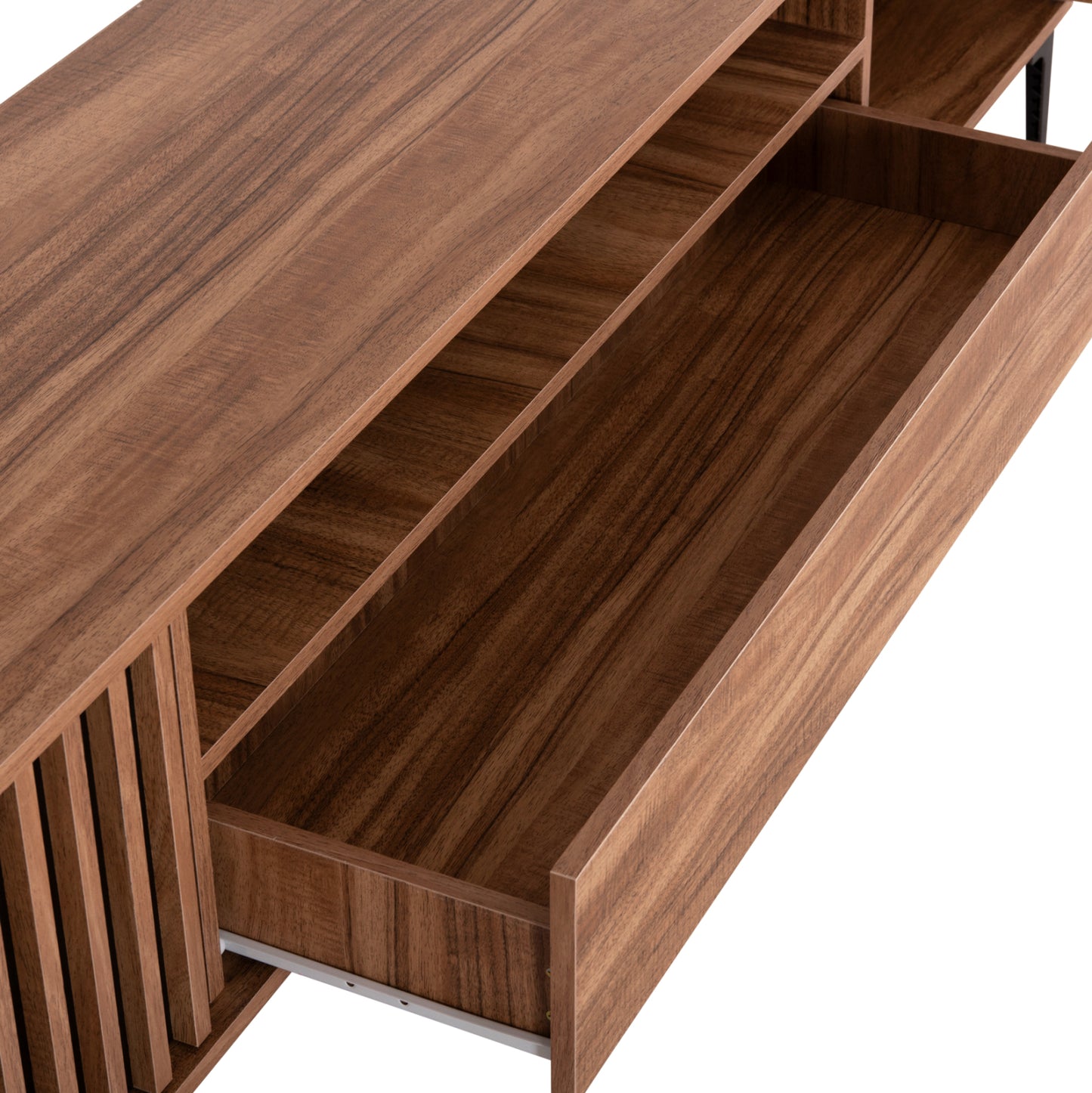 Tv Furniture Series Harry Hm18008.01 Melamine In Natural Wood Color And Black 200x40x47,5hcm.
