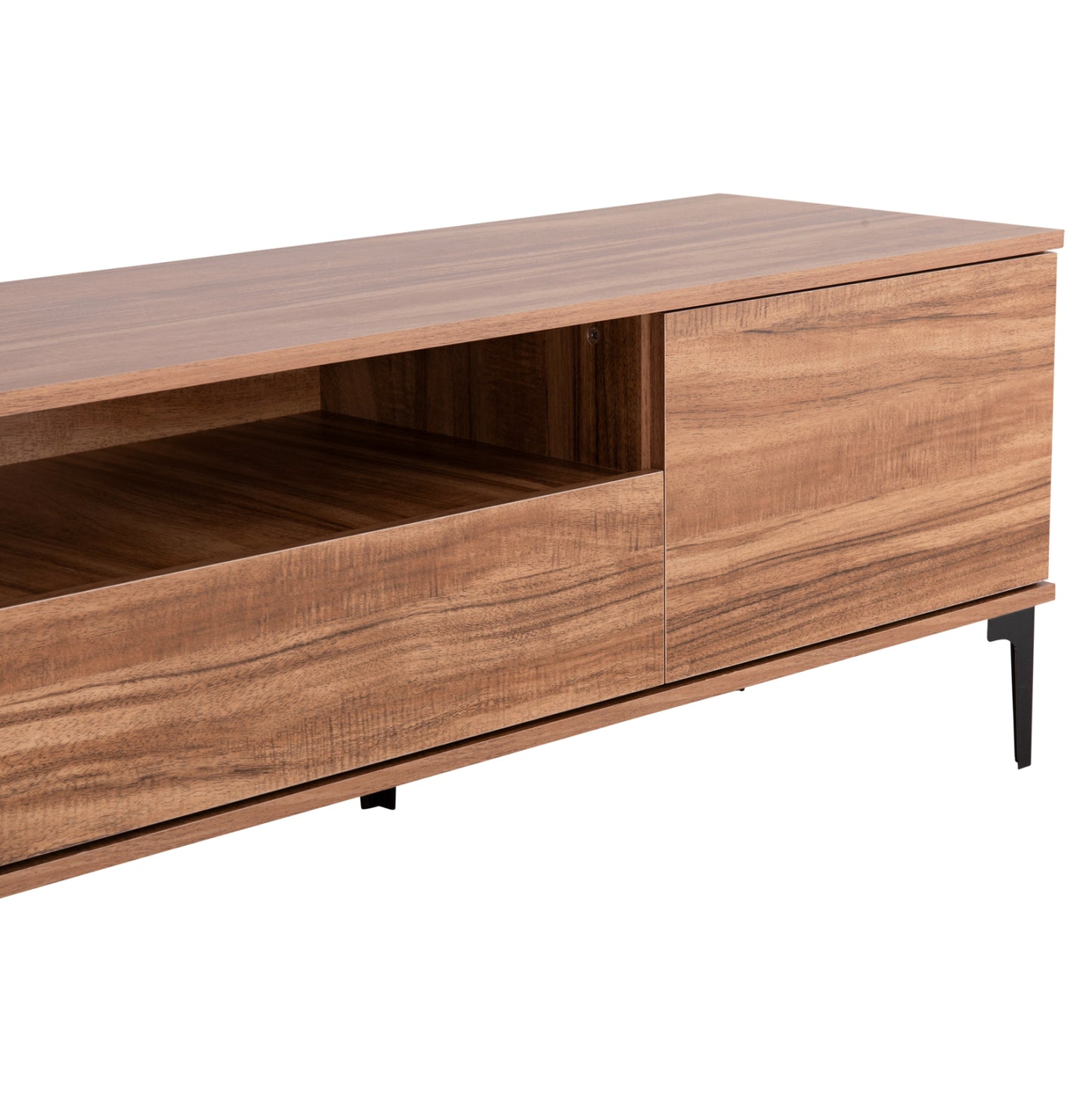Tv Furniture Series Harry Hm18008.01 Melamine In Natural Wood Color And Black 200x40x47,5hcm.