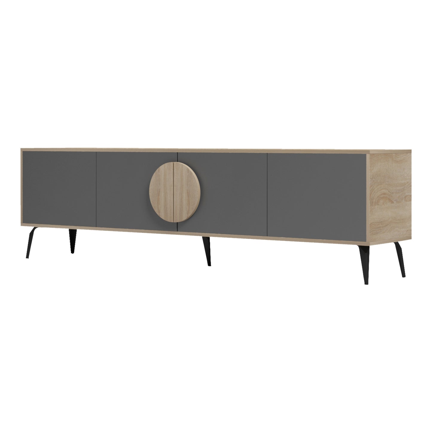 Tv Furniture Savore Hm18370.13 Melamine Sonama-grey 180Χ35.5Χ51hcm.