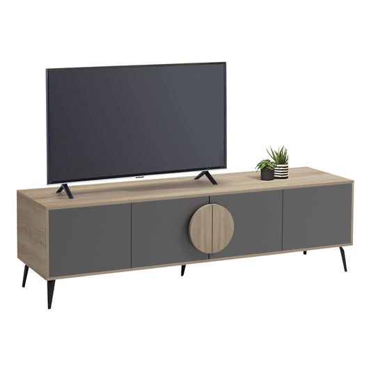 Tv Furniture Savore Hm18370.13 Melamine Sonama-grey 180Χ35.5Χ51hcm.
