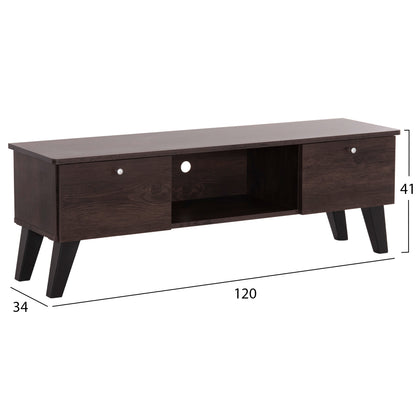 Tv Furniture Iren Hm2481.02 Melamine In Walnut-black 120x32,5-34x41hcm.