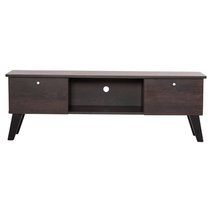 Tv Furniture Iren Hm2481.02 Melamine In Walnut-black 120x32,5-34x41hcm.