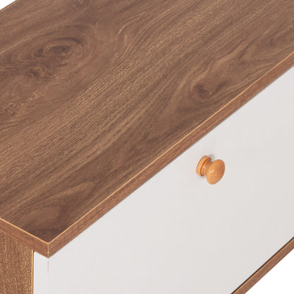 Tv Furniture Henriette Hm8900.11 Melamine In Natural-white 120x25x37.5hcm.