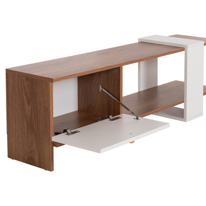 Tv Furniture Henriette Hm8900.11 Melamine In Natural-white 120x25x37.5hcm.