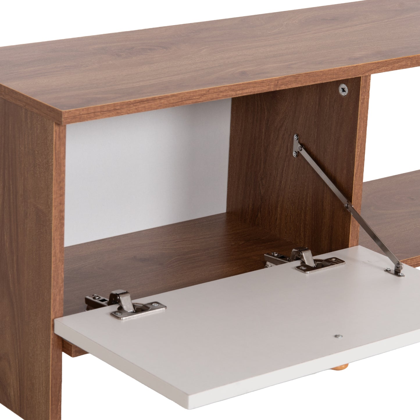 Tv Furniture Henriette Hm8900.11 Melamine In Natural-white 120x25x37.5hcm.