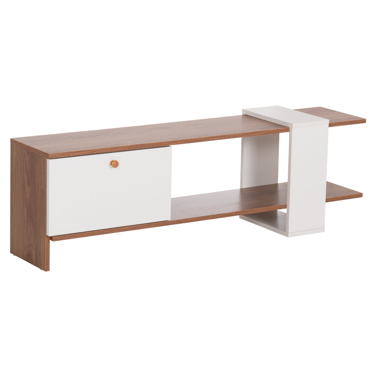 Tv Furniture Henriette Hm8900.11 Melamine In Natural-white 120x25x37.5hcm.