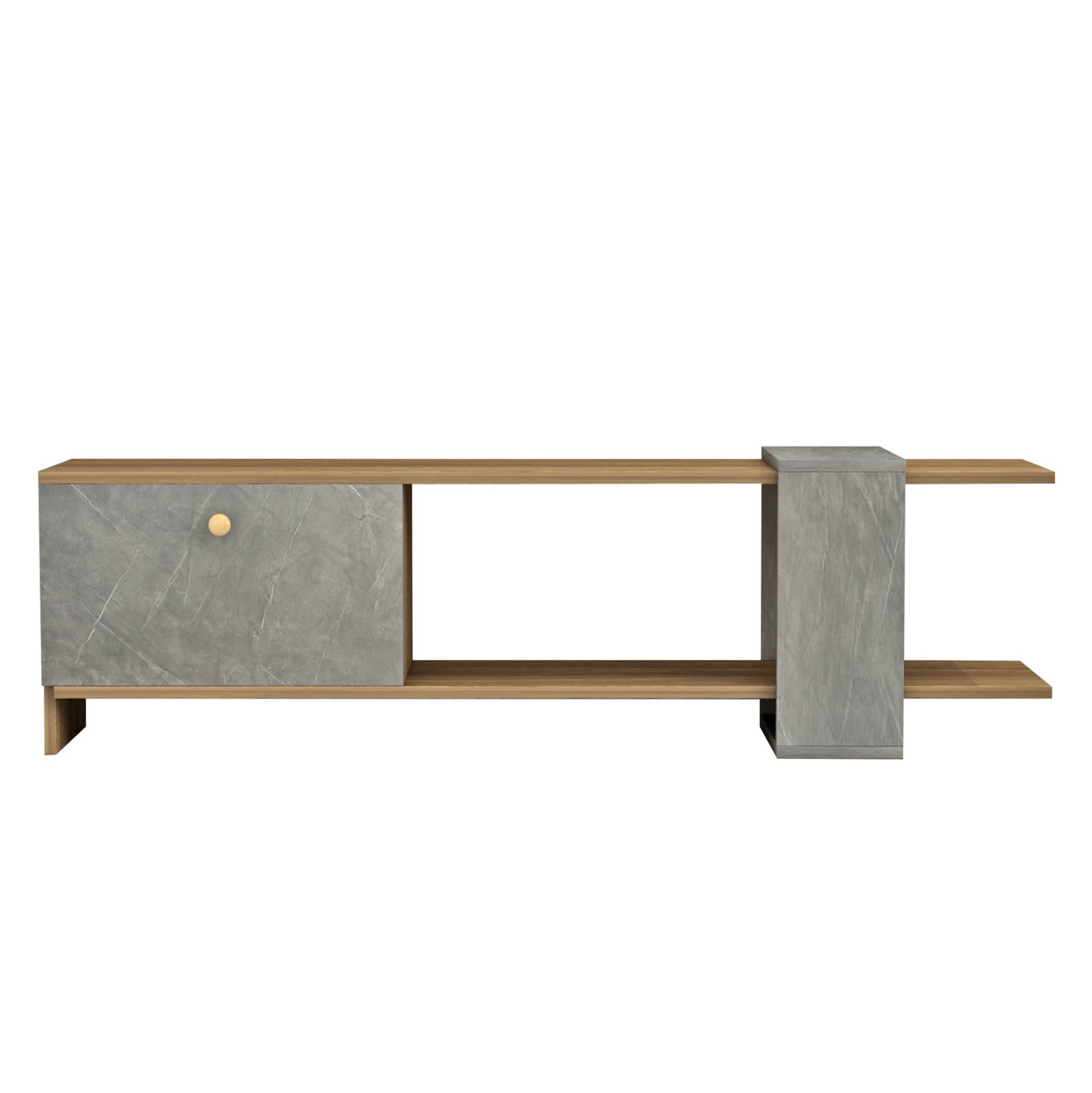 Tv Furniture Henriette Hm8900.13 Melamine In Walnut-stone Texture 120x28.5x39hcm.
