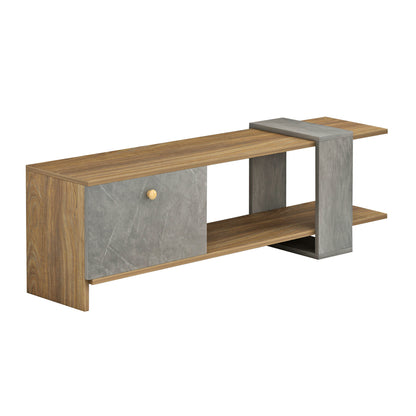 Tv Furniture Henriette Hm8900.13 Melamine In Walnut-stone Texture 120x28.5x39hcm.