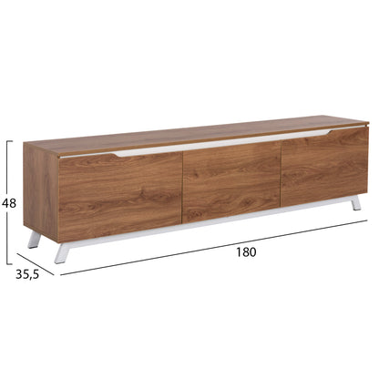 Tv Furniture Kimia Hm8902.12 Melamine Natural-white 180Χ35Χ48,5hcm.