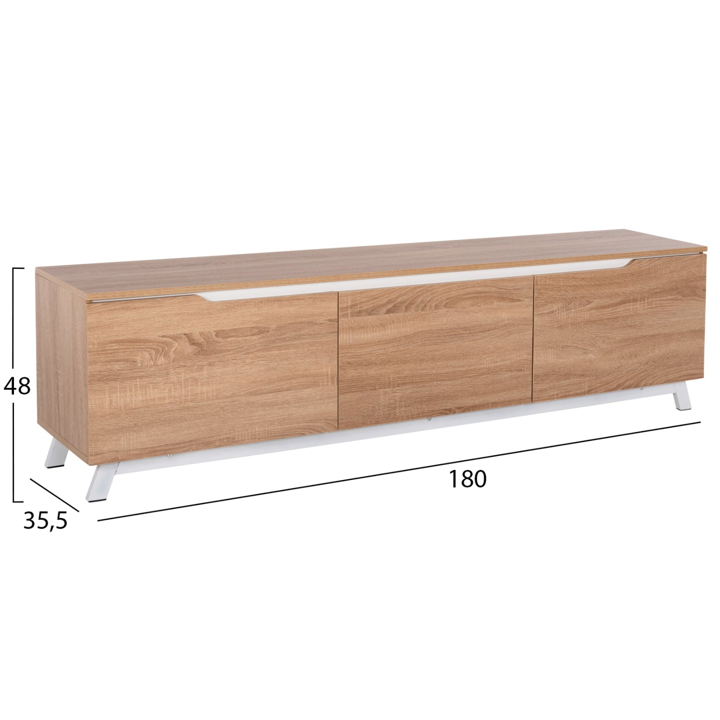 Tv Furniture Kimia Hm8902.13 Melamine Sonama-white 180Χ35Χ48,5hcm.