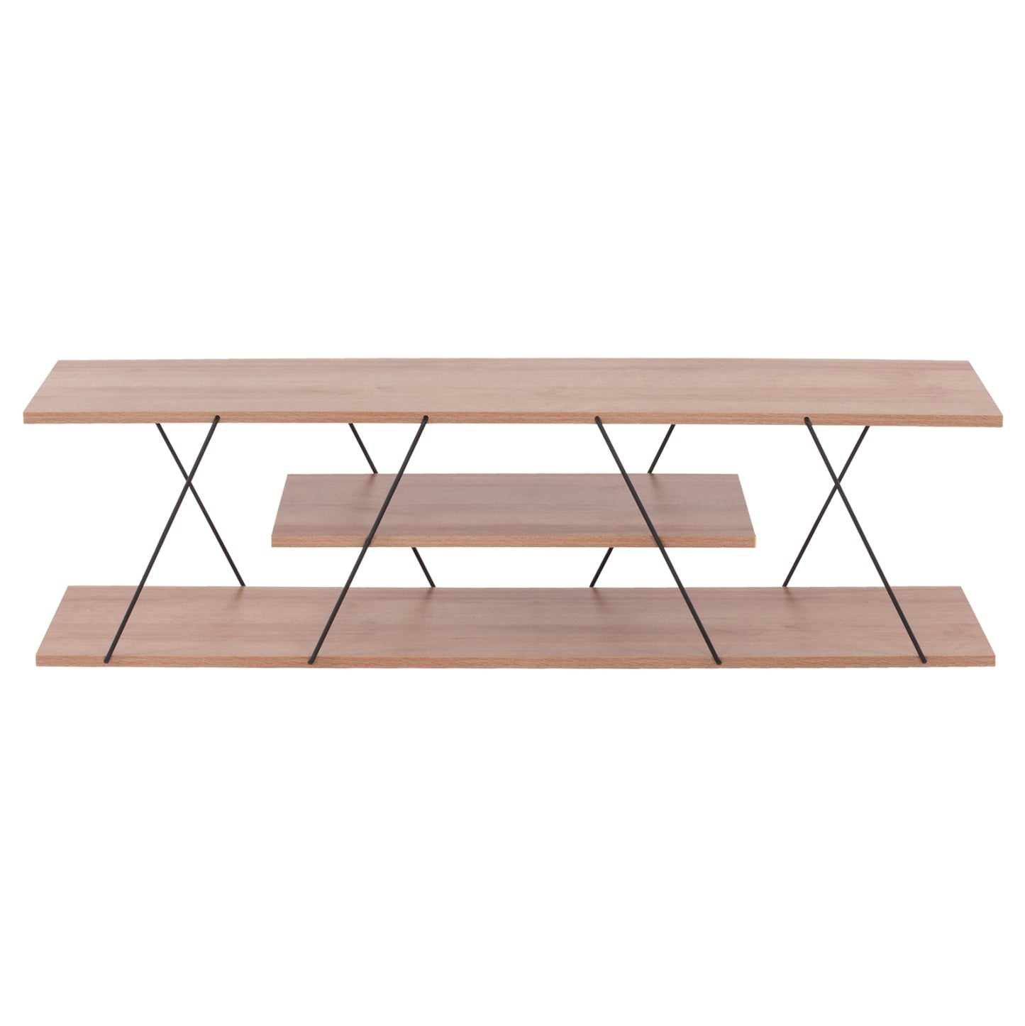 Tv Stand Tars Hm8922.11 Melamine In Natural Wood And Black 120x32x33hcm.