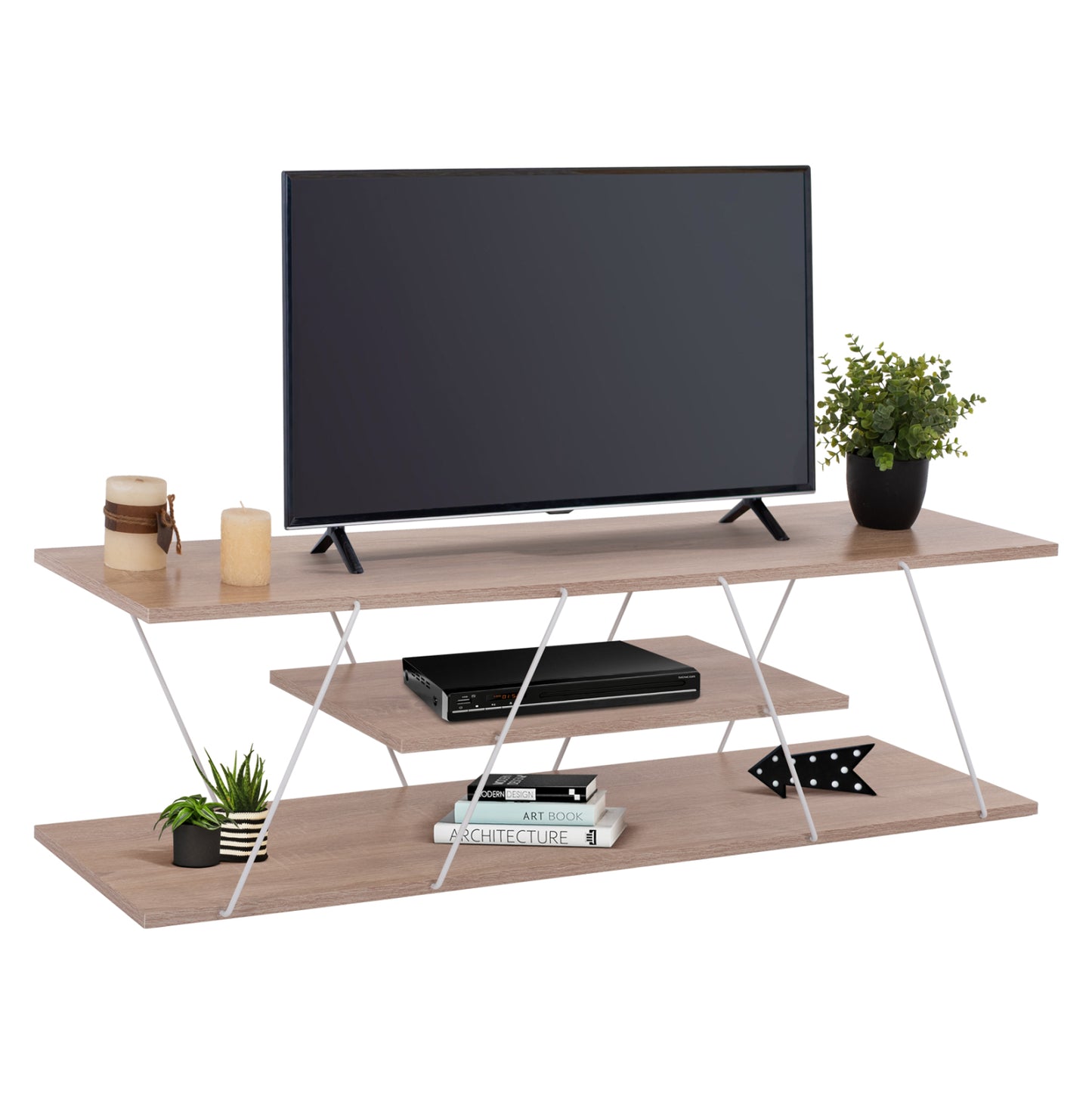 Tv Stand Tars Hm8922.14 Melamine Sonoma White 120x32x33hcm.