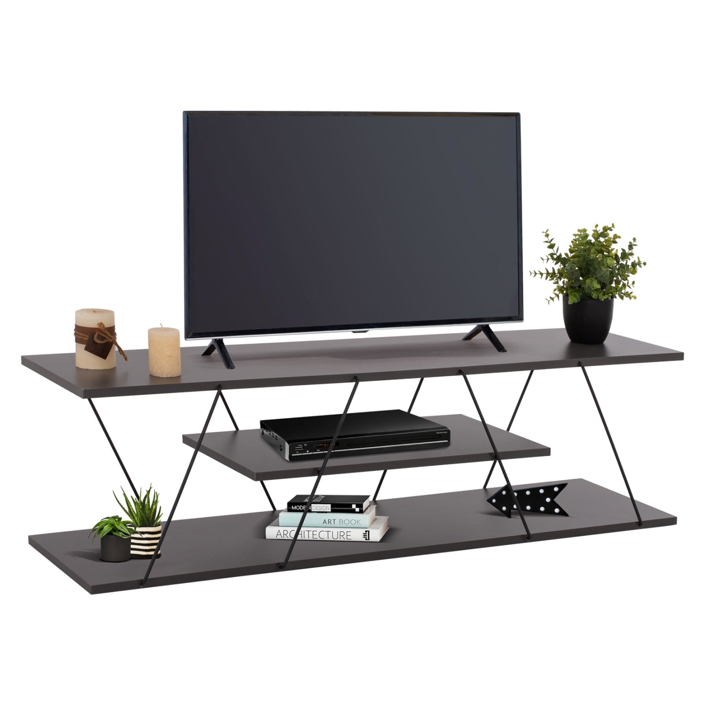 Tv Stand Tars Hm8922.20 Melamine Grey 120x32x33hcm.