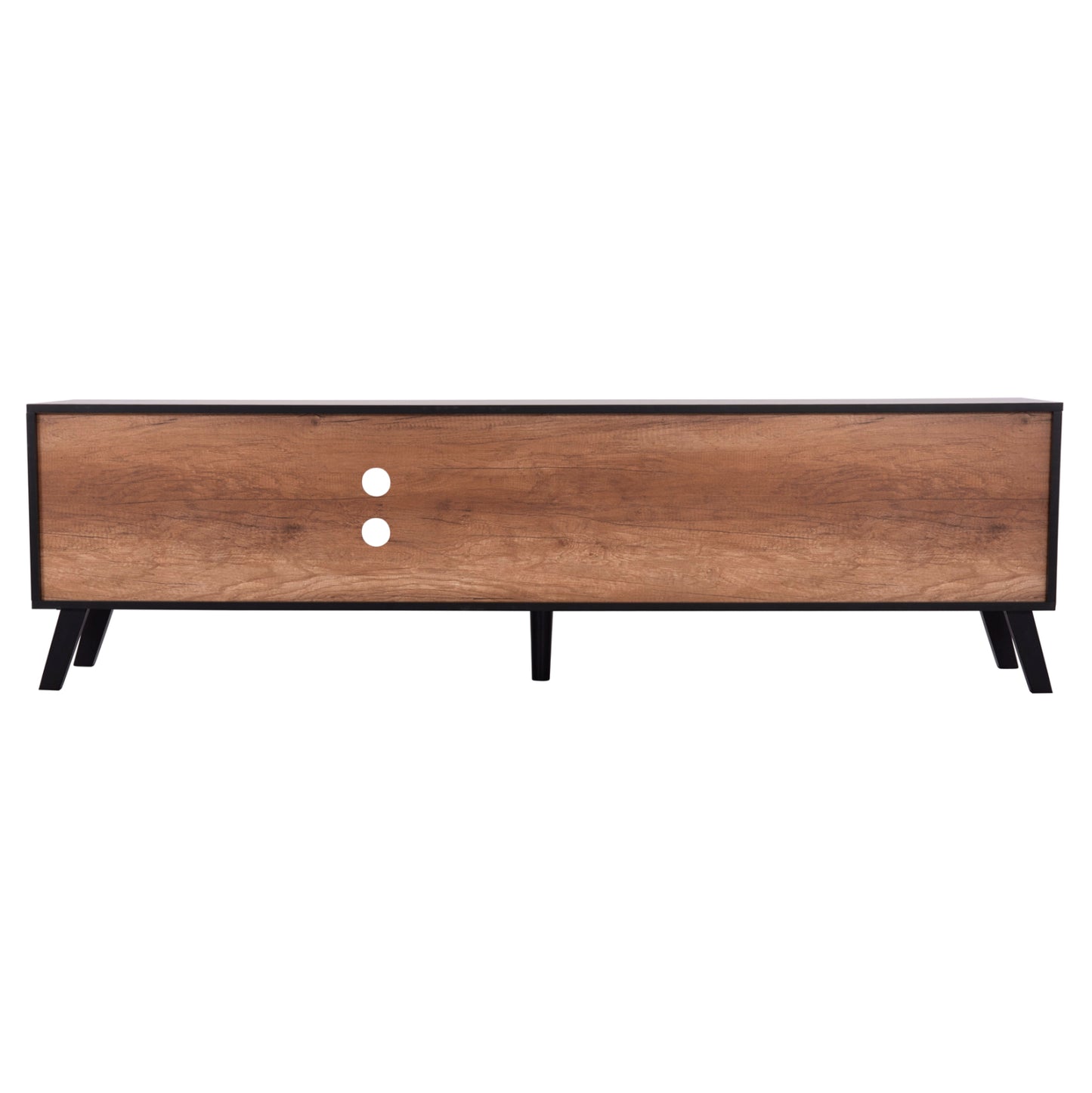 Tv Stand Kruden Hm9447.11 Melamine In Black-natural 180x40x51hcm.