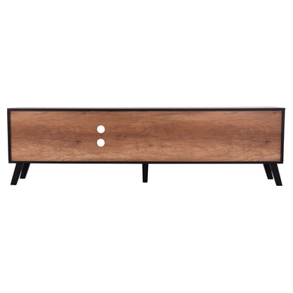 Tv Stand Kruden Hm9447.11 Melamine In Black-natural 180x40x51hcm.