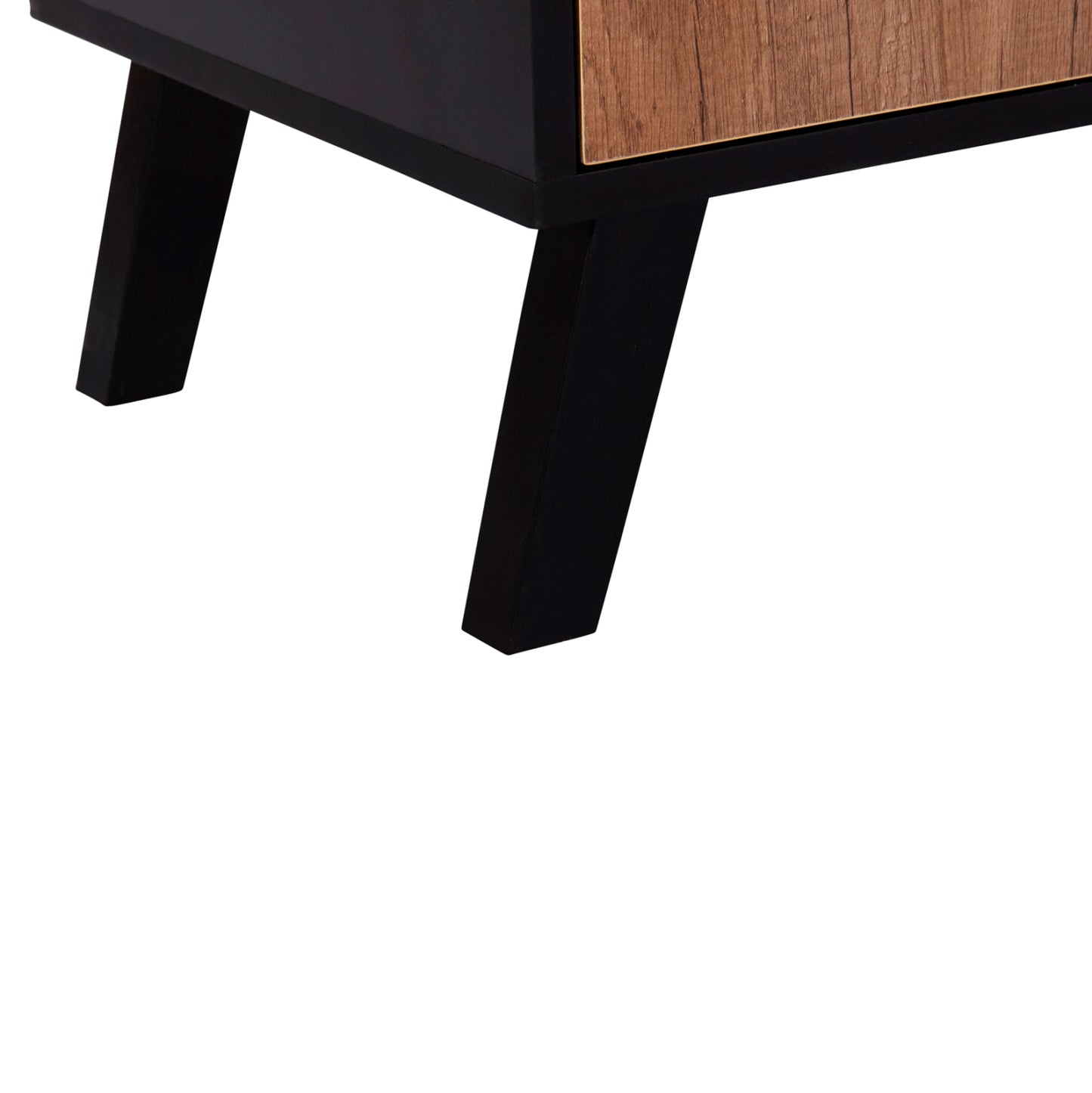 Tv Stand Kruden Hm9447.11 Melamine In Black-natural 180x40x51hcm.