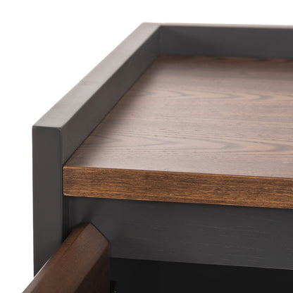 Tv Cabinet Veen Hm9741 Mdf With Walnut Veneer In Walnut And Darek Grey Color 170x40x50hcm