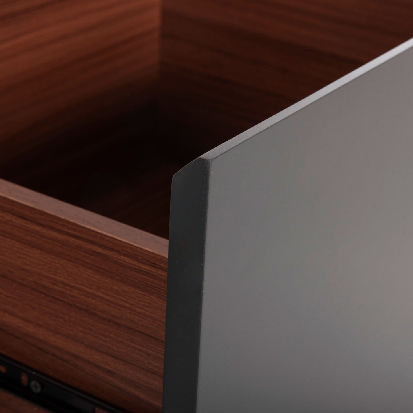 Tv Cabinet Hudson Hm9748 Mdf With Walnut Veneer In Walnut And Darek Grey Color 180x40x50hcm.